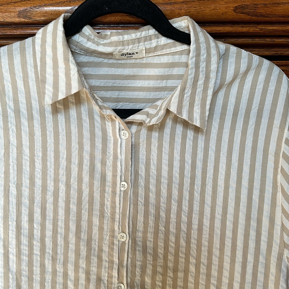 Dylan Striped Button Front Blouse - image 2